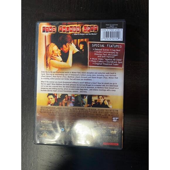 Wicker Park DVD Josh Hartnett Diane Kruger - Picture 2 of 4